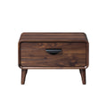 Modern Wooden Nightstand with Single Drawer and Sleek Handle