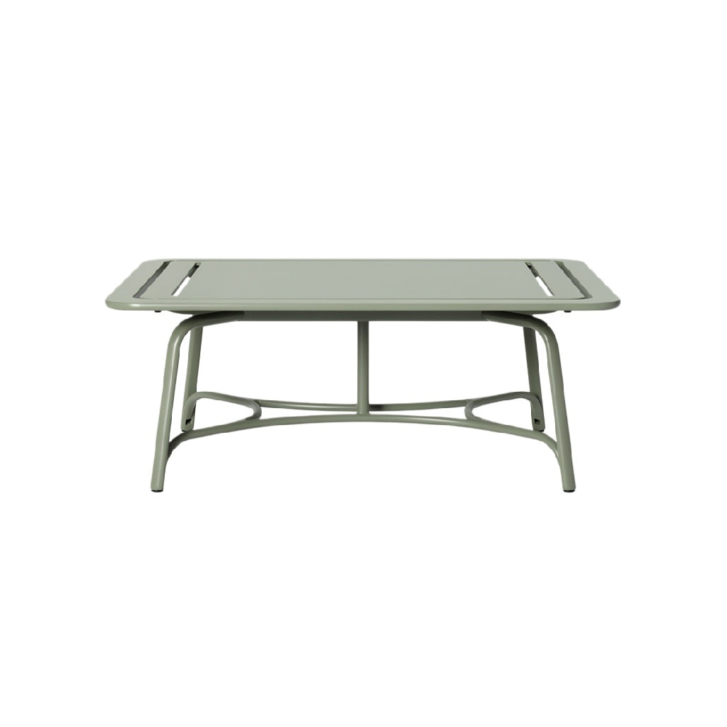 Modern Minimalist Green Coffee Table with Slatted Design